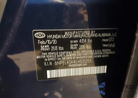 2020 Hyundai Sonata Sel z USA, uszkodzony, nr VIN 5NPEL4JA4LH035255
